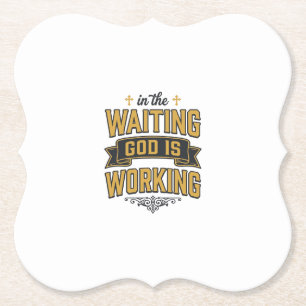 God Werkt Vintage Geloof Typografie T-shirt_1 Kartonnen Onderzetters