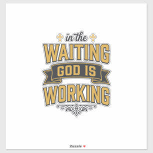 God Werkt Vintage Geloof Typografie T-shirt_1 Sticker