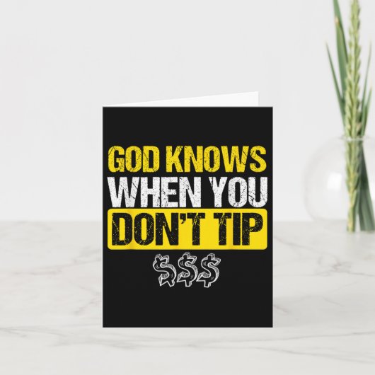 God White Tip Bartender Barman Ober Pub Gift Kaart (Voorkant)