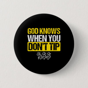 God White Tip Bartender Barman Ober Pub Gift Ronde Button 5,7 Cm