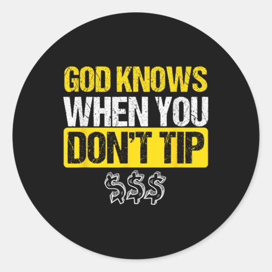 God White Tip Bartender Barman Ober Pub Gift Ronde Sticker (Voorkant)