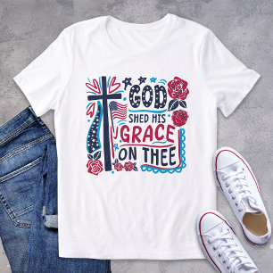 God wierp Zijn genade af op de patriottische Tri-Blend Shirt