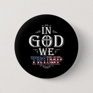 God Wij Trump 2024 Amerikaanse vlag Patriottische Ronde Button 5,7 Cm