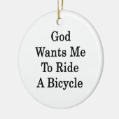 God wil dat ik een fiets rijd keramisch ornament (Links)
