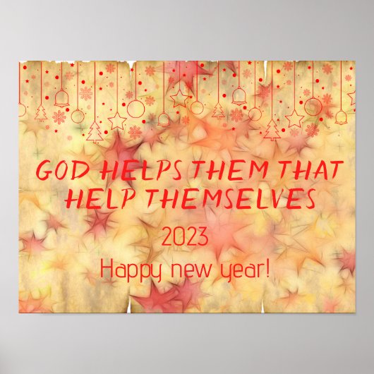 God wil nieuw jaar poster (Voorkant)