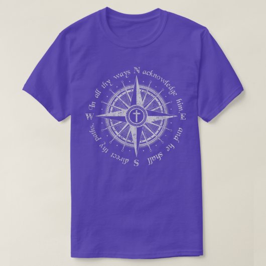 God Will Direct Your Path Compass Religion Christi T-shirt (Design voorkant)