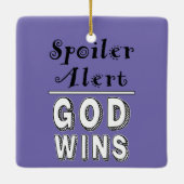 God Wins Keramisch Ornament (Achterkant)