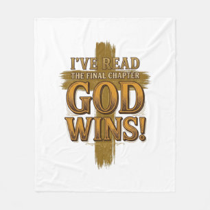 God Wint Christelijk Vintage Kruis Typografie T-sh Fleece Deken