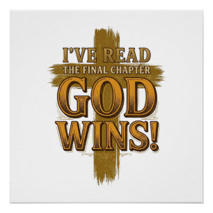 God Wint Christelijke Vintage Kruis Typografie T-s Perfect Poster