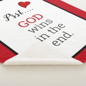 GOD wint in het witte eindtekstwit Sherpa Deken (3/4)