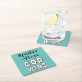 God wint vierkant papier Onderzetter (Insitu)