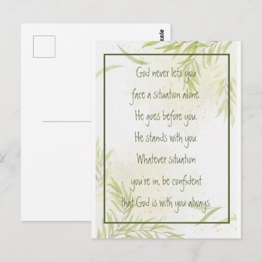 God With You Always Never Alone Inspirational Briefkaart (Voorkant / Achterkant)