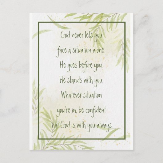 God With You Always Never Alone Inspirational Briefkaart (Voorkant)