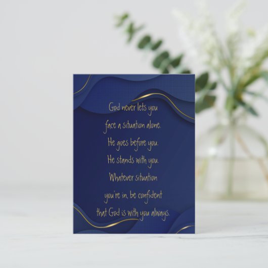 God With You Always Never Alone Inspirational  Briefkaart (Staand voorkant)