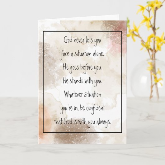 God With You Always Never Alone Inspirational Kaart (Gele Bloem)