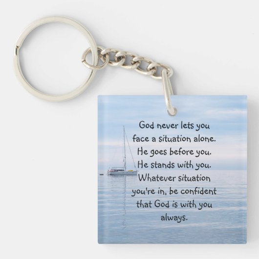God With You Always Never Alone Inspirational Key Sleutelhanger (voorkant)