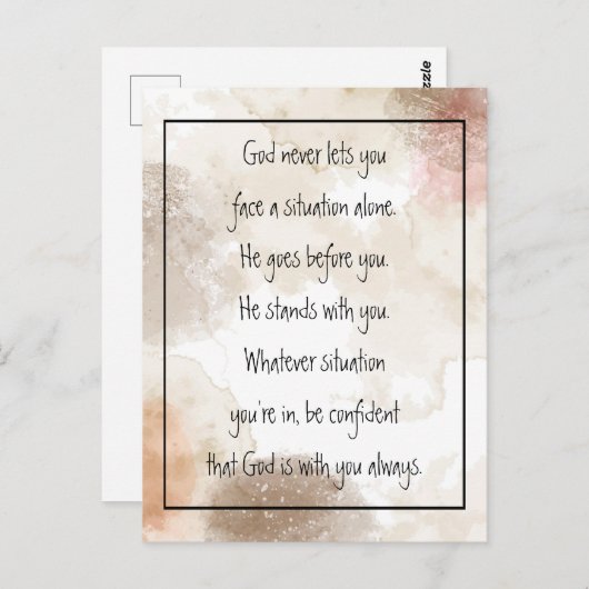 God With You Always Never Alone Inspirational   Po Briefkaart (Voorkant / Achterkant)