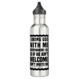 God wordt uitgenodigd waterfles 