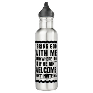 God wordt uitgenodigd waterfles 