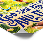God zag alles wat Hij had Christelijk Nursery Wall Poster (Hoek)