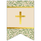 God Zal 7 Letters Groene Bladeren Doop Eerste Comm Vlaggetjes (Eerste vlag)