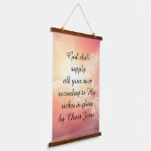 God zal al uw behoefte aan wandtapijt leveren hangend wandkleed (Gebogen)