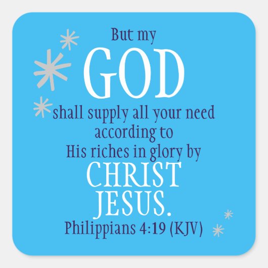 GOD zal de Schrift sneeuwvlok weer leveren Vierkante Sticker (Voorkant)