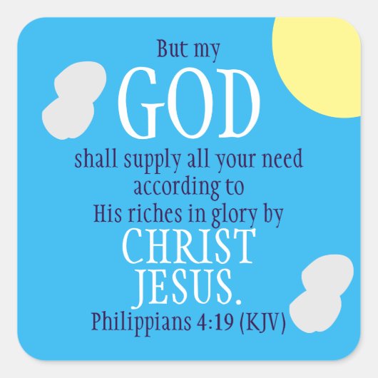 GOD zal de Schrift zomerweer leveren Vierkante Sticker (Voorkant)