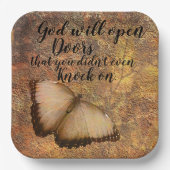 God zal deuren openen" Partij Borden Papieren Bordje (Voorkant)