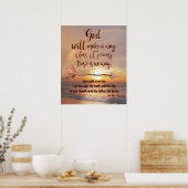 God zal een Manier met Manuscript maken Poster (Keuken)