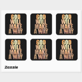 God zal een weg Christelijk maken Vierkante Sticker (Vel)