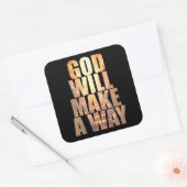 God zal een weg Christelijk maken Vierkante Sticker (Envelop)