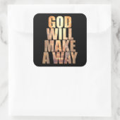 God zal een weg Christelijk maken Vierkante Sticker (Tas)