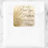 God zal je Hoesjes met zijn veren Vierkante Sticker (Tas)