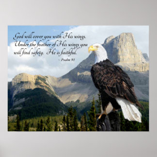 God zal je Hoesjes met zijn Wings Psalm 91 Poster