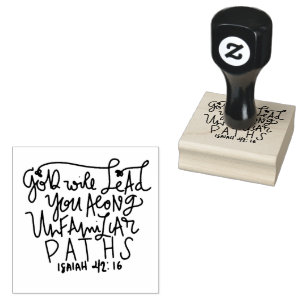 God zal je langs onbekende paden leiden rubberstempel