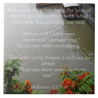 God zal je nooit verlaten. Christelijke cadeau Tegeltje