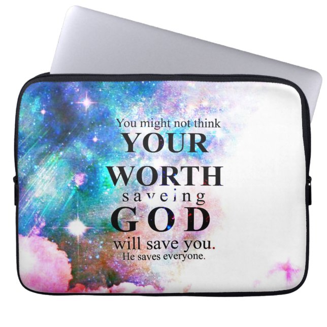 God zal je redden laptop sleeve (Voorkant)