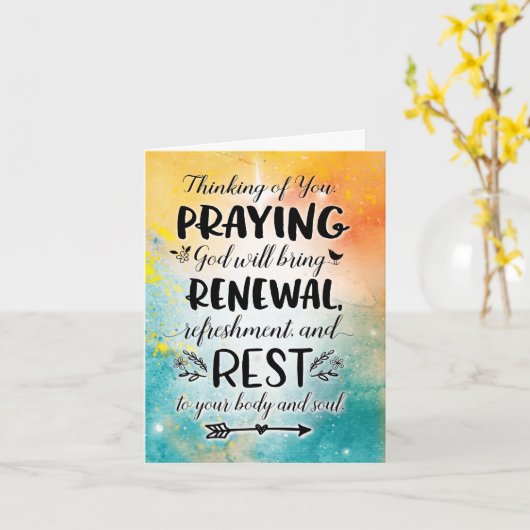 God zal je verfrissing en rust brengen kaart (Gele Bloem)