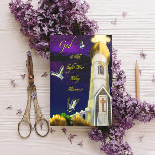 God zal je weg naar huis verlichten en goed worden aankondiging