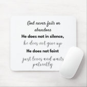 God zal nooit falen of in de steek laten Hij is ni Muismat (Met muis)