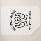 God zal veranderen wat er in zit sherpa deken (Voorkant (horizontaal))