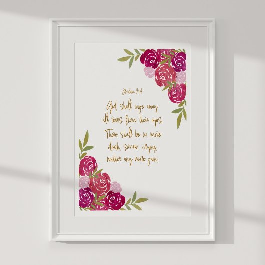 God zal wegvagen alle tranen Openbaring 21:4 Poster