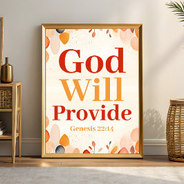 God zal zorgen voor Boho Christelijke muurschilder Poster
