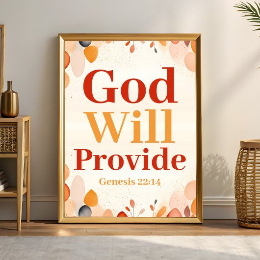 God zal zorgen voor Boho Christelijke muurschilder Poster