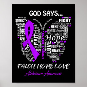 God Zeg Geloof Hoop Liefde Heimer Bewustzijnscadea Poster