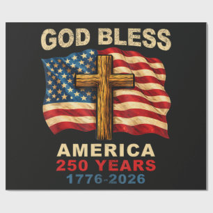 God Zegen Amerika 250 Jaar 1776-2026 Cadeaupapier