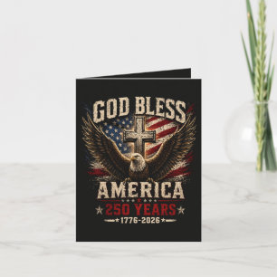 God Zegen Amerika 250 Jaar 1776-2026 Feestdagen Kaart