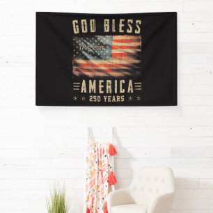 God Zegen Amerika 250 Jaar 1776-2026 Spandoek