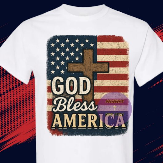 GOD Zegen Amerika - Christelijk T-shirt